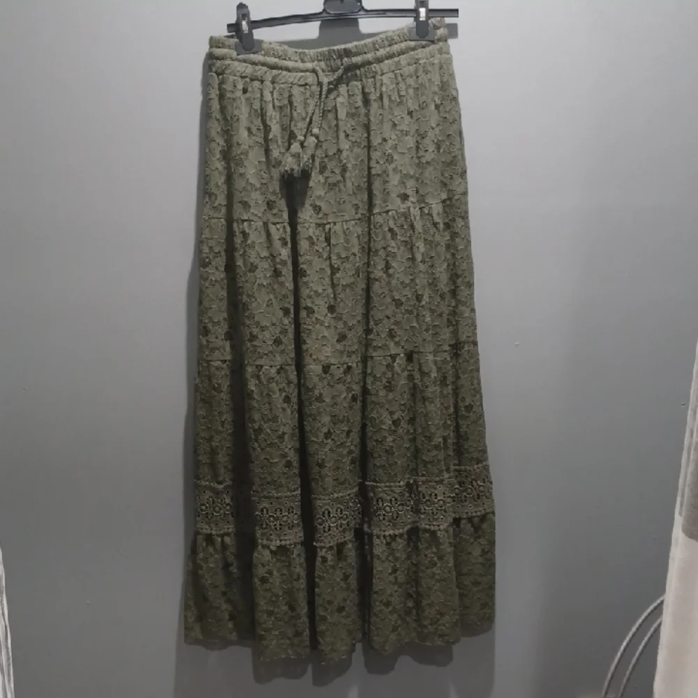 Chic Olive Lace Maxi Skirt - Picture 3 of 6